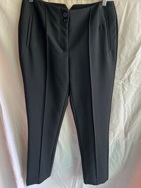 Karl Lagerfeld Black Tailored High-Waist Trousers size 4 front pockets spandex